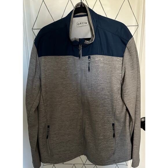 Orvis Men's Bonded Full Zip Jacket in Grey and Blue - XL - Picture 4 of 9